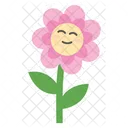 Cute Smile Flower Character  Icon