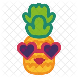 Cute Smile Pineapple Emoji Icon