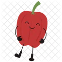 Cute smiley peppers vegetables  Icon