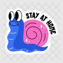 Stay Home Cute Snail Smiling Snail Icon