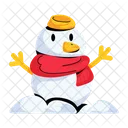 Cute Snowman Snowman Statue Snow Puppet Icon