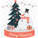 Cute Snowman Christmas Present  Icon