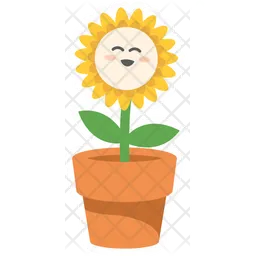 Cute Sunflower Character  Icon