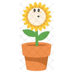 Cute Sunflower Character  Icon