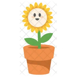 Cute Sunflower Character  Icon