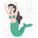 Cute Swimming Mermaid  Icon