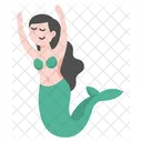 Cute Swimming Mermaid  Icon