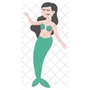 Cute Swimming Mermaid  Icon