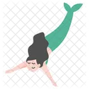 Cute Swimming Mermaid  Icon