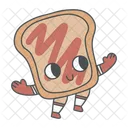Cute Toast Breakfast Happy Toast Icon