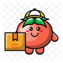 Cute tomato as a courier  Icon