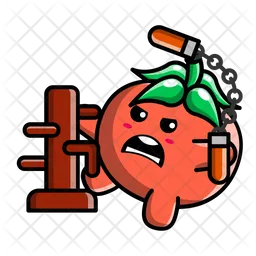 Cute tomato as a fighter Emoji Icon