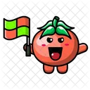 Cute tomato as line judge  Icon