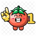 Cute tomato being number one Icon