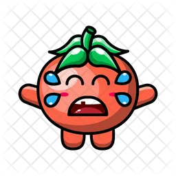 Cute tomato crying Emoji Icon