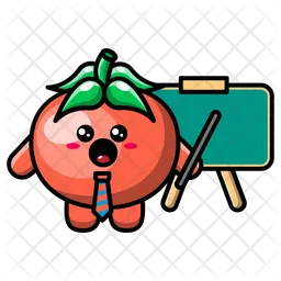 Cute tomato doing a presentation Emoji Icon