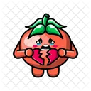 Cute tomato is broken heart  Icon