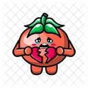 Cute tomato is broken heart  Icône