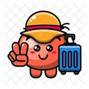 Cute tomato on vacation  Icon