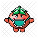 Cute tomato wearing a mask  Icon