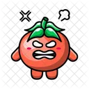 Cute tomato with angry expression  Icon