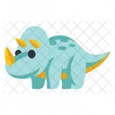 Dino Sticker Cute Triceratop Icon