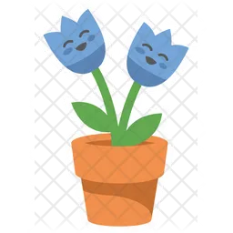 Cute Tulip Flower Character  Icon