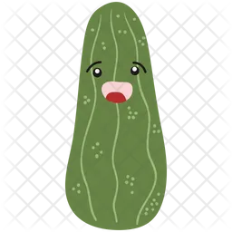 Cute vegetables smiling cucumber  Icon