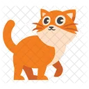 Cute Walking Orange Cat  Icon