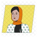 Woman In Hijab Kerchief Brunette In Hijab Icône