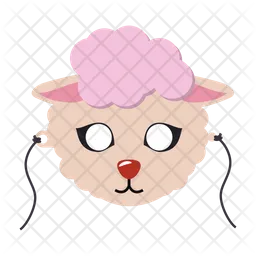 Cute Wooly Lamb Vector  Icon