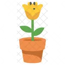 Cute Yellow Flower Character  Icon