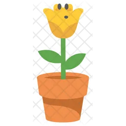 Cute Yellow Flower Character  Icon