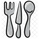 Cutlery Silver Cutlery Fork Knife Icon