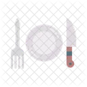 Cutlery And Plate Fork Dish Icon