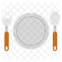 Cutlery And Plate Fork Dish Icon