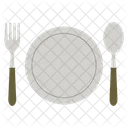 Cutlery And Plate Fork Dish Icon