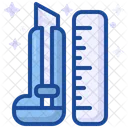 Cutter And Ruler Cutter Ruler Icon