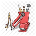 Cutter with stationery  Icon
