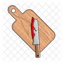 Cutting board with knife  Icon
