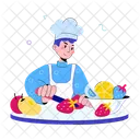 Cutting Fruits Slicing Fruits Chopping Fruits Icon