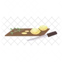 Cutting lemons on board  Icon