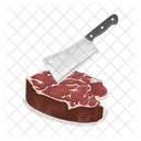 Cutting Meat Cooking Kitchen Icon