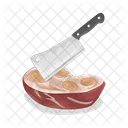 Cutting Meat Cooking Kitchen Icon