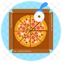 피자 자르기  아이콘