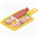 Cutting Sausages Board Sausages Hotdogs Icon