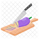 Cutting Vegetables Cutting Board Knife Icon