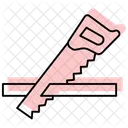Cutting With Saw Color Shadow Thinline Icon Icône