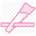 Cutting With Saw Duotone Line Icon Icône