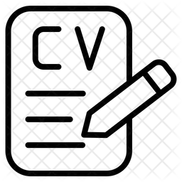 펜으로 종이 문서에 이력서  아이콘